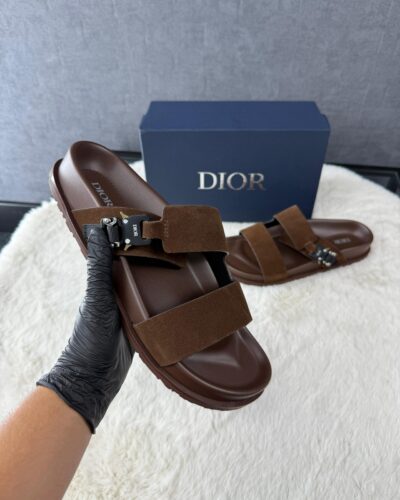 Christian Dior Aqua Brown Suede Sandal