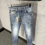 Docle & Gabbana Light Blue Jeans Orange Logo