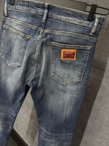 Docle & Gabbana Light Blue Jeans Orange Logo - Afbeelding 4