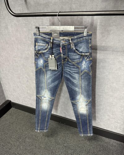 Dsquared2 Blue Star Jeans Glimmende Label