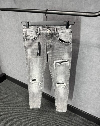 Amiri Grey Jeans Ribbels
