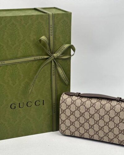 Gucci Gg Beige Supreme Long Leather Wallet