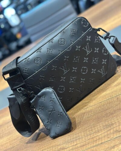 Louis Vuitton Black Embossed Trio Messenger Bag