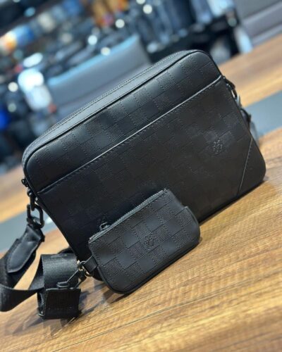Louis Vuitton Black Square Design Messenger Bag