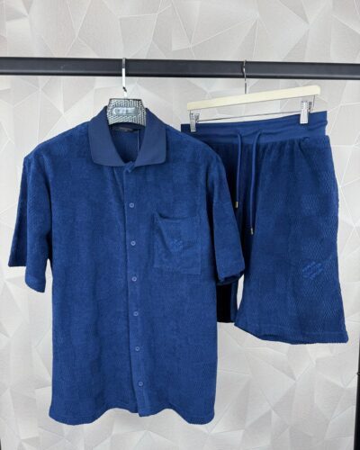 Marque Luitton Blue Boxy Towelling Summer Set