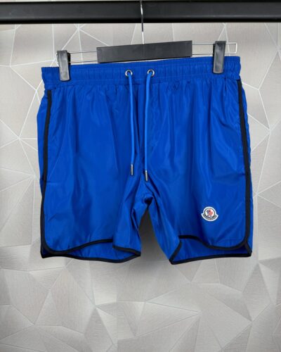 Moncler Blue Logo Patch Nylon Swim Shorts