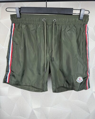 Moncler Green Logo Patch Nylon Swim Shorts