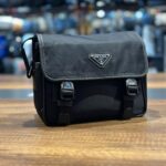 Prada Black Re-Nylon And Saffiano Leather Shoulder Bag