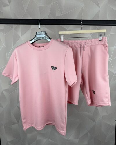 Prada Pink Round Neck Summer Set