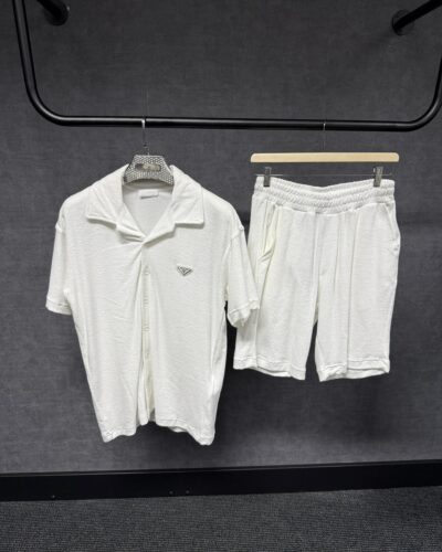 Prada White Terry Towelling Summer Set