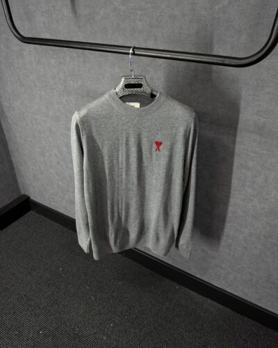 Ami Sweater Donker Grijs Zachte Stof