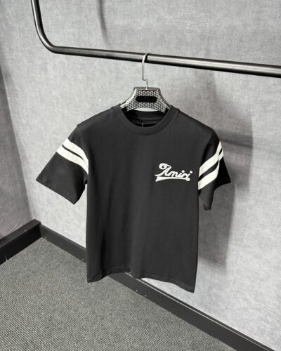 Amiri Black T-Shirt Arm Strepen