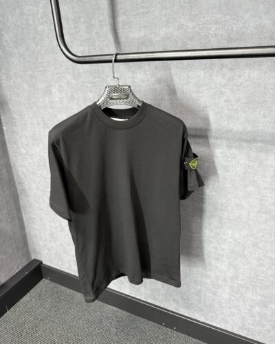 Stone Island Black Arm Badge Logo T-Shirt