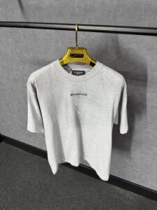 Balenciaga Grey T-Shirt Black Mid Text