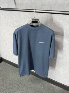 Balenciaga Dark Blue T-Shirt White Text
