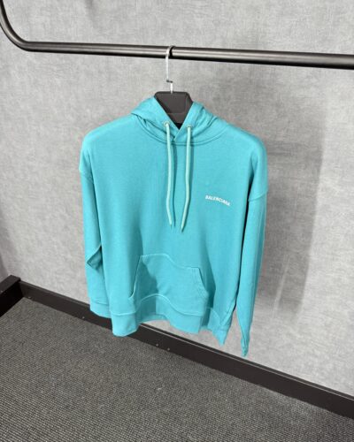 Balenciaga Mint Blue Hoody White Text