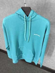 Balenciaga Mint Blue Hoody White Text - Afbeelding 2