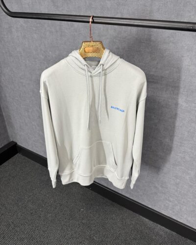 Balenciaga Grey Hoody Blue Text