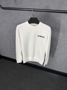 Burberry White Sweater Text Logo