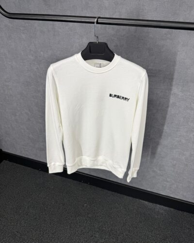 Burberry White Sweater Text Logo