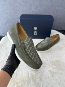 Christian Dior Green Instappers Oblique
