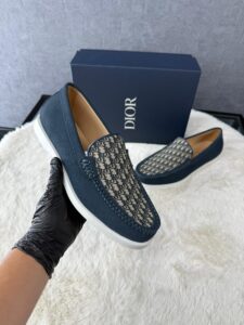 Christian Dior Blue Instappers Oblique