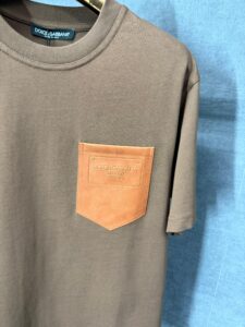 Dolce Gabbana Brown T-Shirt Pocket Logo - Afbeelding 2