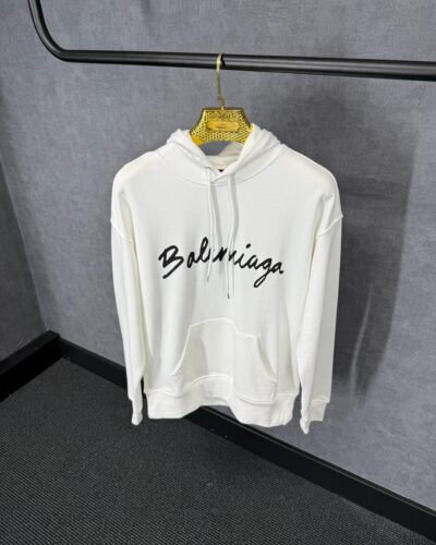 Balenciaga White Hoody Big Text