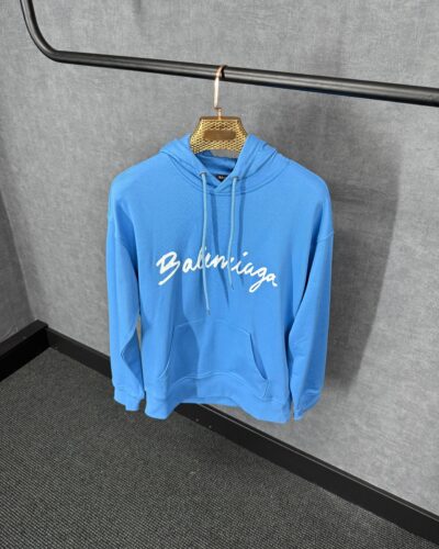 Balenciaga Blue Hoody Big Text