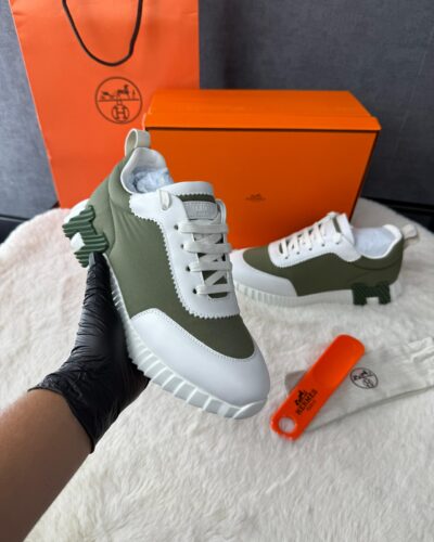 Hermes Bouncing Sneakers Green White