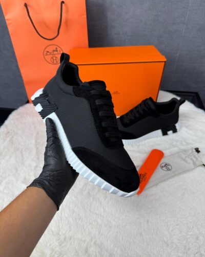 Hermes Bouncing Sneakers Black Ribbels