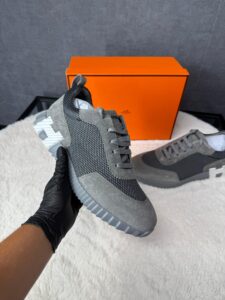 Hermes Bouncing Sneakers Grey Suede