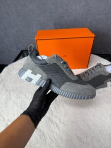 Hermes Bouncing Sneakers Grey Suede - Afbeelding 2