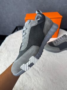 Hermes Bouncing Sneakers Grey Suede - Afbeelding 4