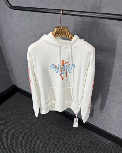 Off-White White Hoody Roze Arm Bedrukking