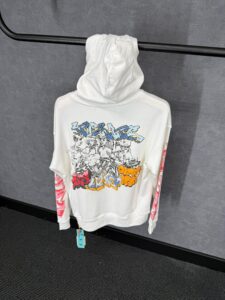 Off-White White Hoody Roze Arm Bedrukking - Afbeelding 3