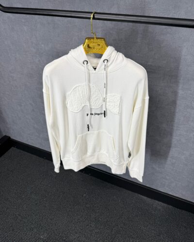 Palm Angels White Hoody, White Teddy