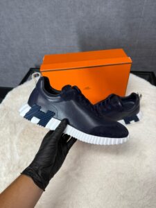 Hermes Bouncing Sneakers Dark Blue, Red Logo - Afbeelding 2