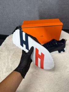 Hermes Bouncing Sneakers Dark Blue, Red Logo - Afbeelding 5