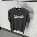 Moncler Black T-Shirt Mid Logo Text