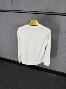 Moncler White Sweater Brown Logo - Afbeelding 3