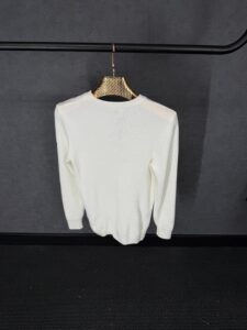 Moncler Brei Stof White Sweater Black Logo - Afbeelding 3