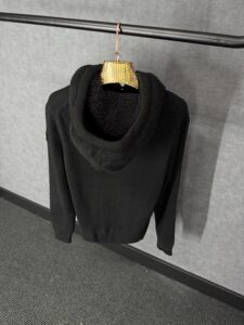 Moncler Black Wool Hoody High Quality - Afbeelding 3