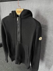Moncler Black Wool Hoody High Quality - Afbeelding 2