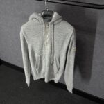 Moncler Grey Wool Hoody High Quality