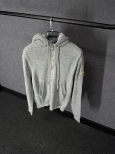 Moncler Grey Wool Hoody High Quality