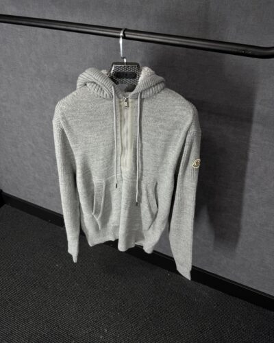 Moncler Grey Wool Hoody High Quality