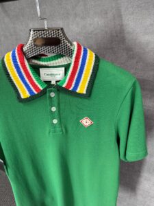 Casablanca Green Polo Kleuren Kraag T-Shirt - Afbeelding 2