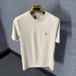 Moncler Beige T-Shirt Simpel Logo