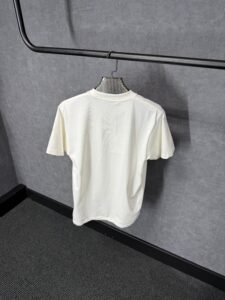 Moncler White T-Shirt Simpel Logo - Afbeelding 2